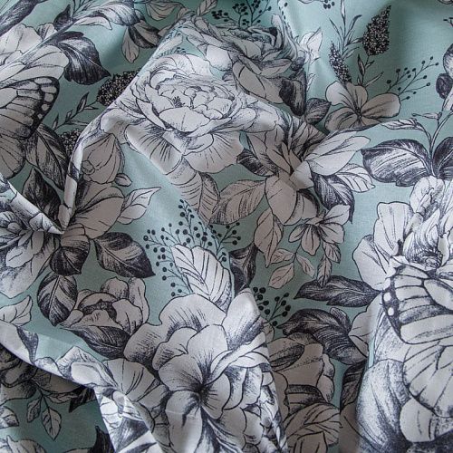 Бязь премиум ш.220 см 007-13838 шалфейный принтованный