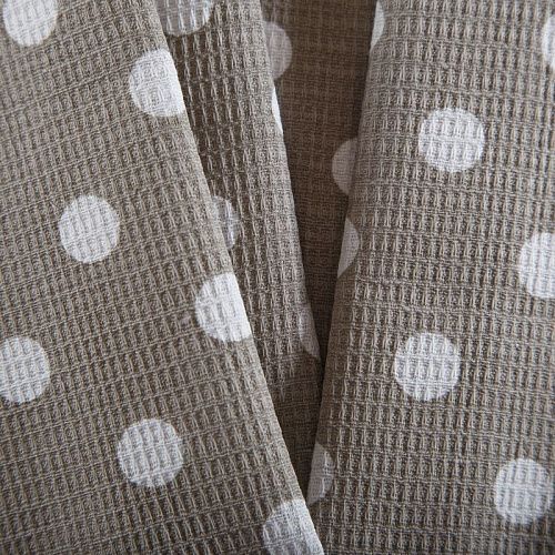 Полотно вафельное 007-15297 серо-бежевый принтованный