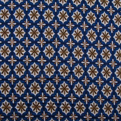 Штапель 069-17530 темно-синий принтованный