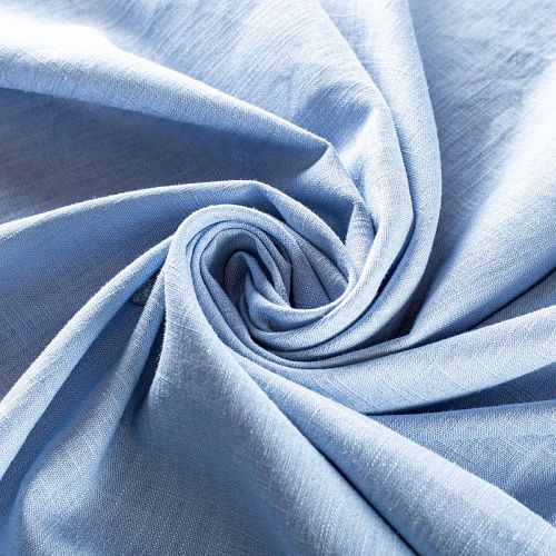 Лен натуральный 035-01391 голубой однотонный