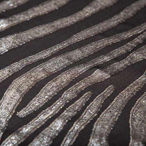 Шифон деворе шелковый 068-19623 черный/серебро
