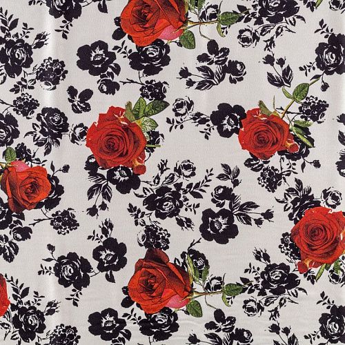 Шелк натуральный К13-036 белый принтованный