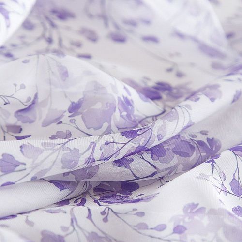 Шифон 068-17369 белый принтованный