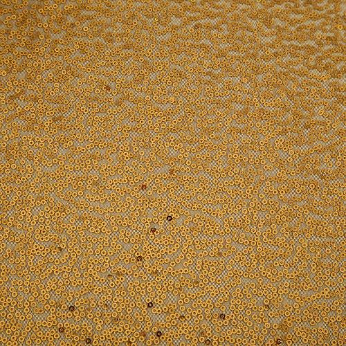 Пайетки на сетке 055-19010 желтое золото