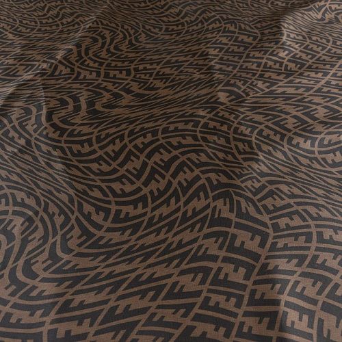 Ткань плащевая 042-11771 коричневый принтованный