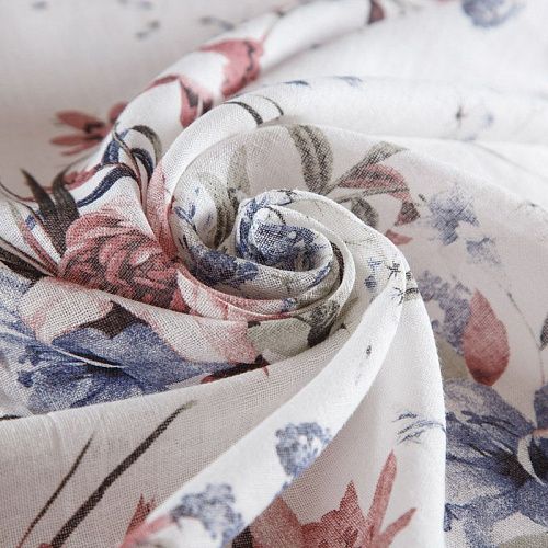 Лен натуральный 035-16632 молочный принтованный