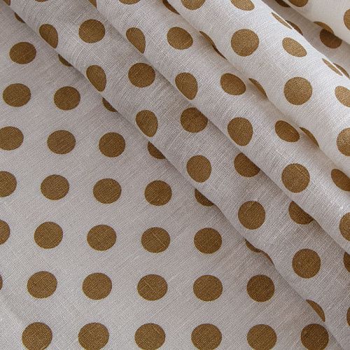 Лен-вискоза 035-14430 молочный принтованный