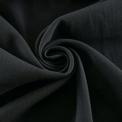 Креп двойной 026-11947 черный однотонный