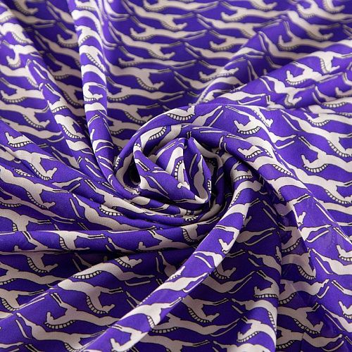Вискоза 009-20094 фиолетово-синий принтованный