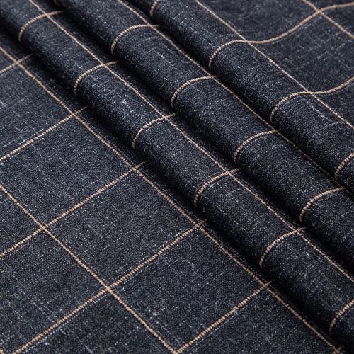 Ткань костюмная 025-19950 черный меланж клетка