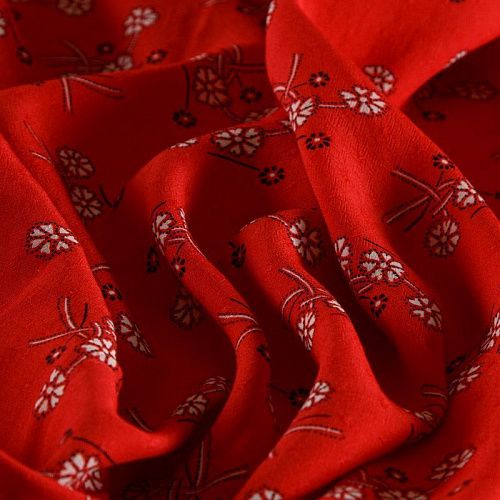 Вискоза 009-15079 красный принтованный