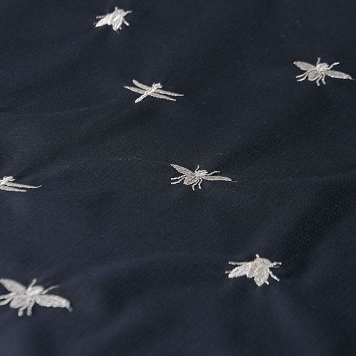 Ткань костюмная с вышивкой 025-12280 черный