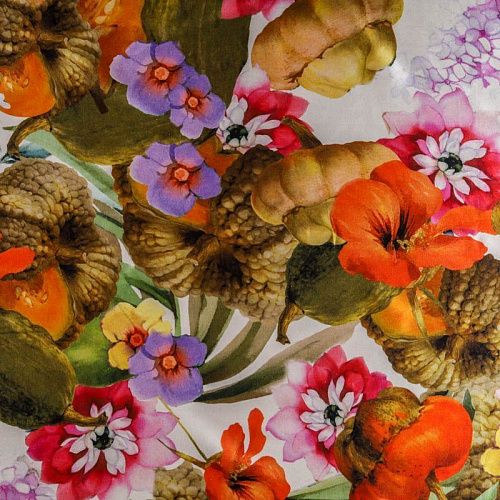 Шелк натуральный К2-786 белый принтованный