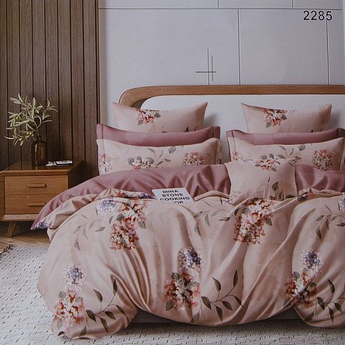 Сатин-твил ш.220 см 007-13909 персиковый принтованный