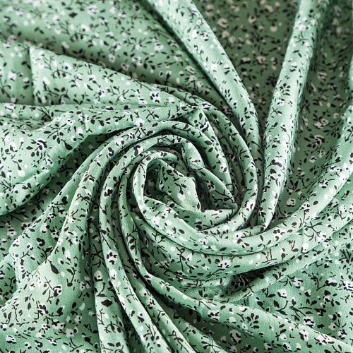 Штапель 069-04035 мятно-зеленый принтованный