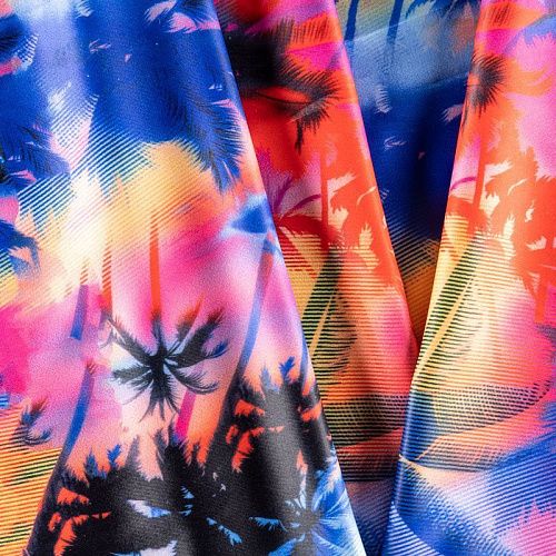 Лайкра К33-483 синий принтованный