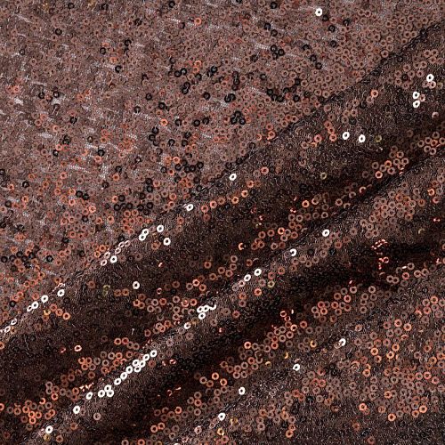 Ткань с пайетками 055-02817 шоколадный однотонный