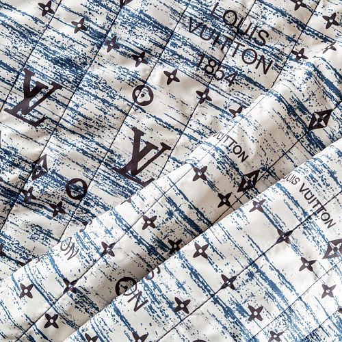 Ткань курточная 033-04057 сливочный принтованный