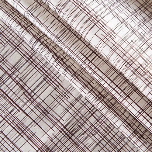 Жаккард стрейч 017-12558 молочно-шоколадный принтованный