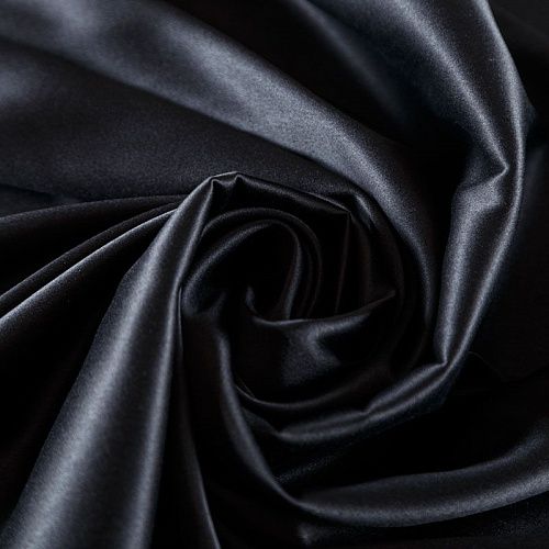 Сатин стрейч 001-07710 черный однотонный