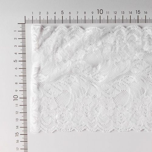 Кружево эластичное 140 мм Ф01-0268 белый