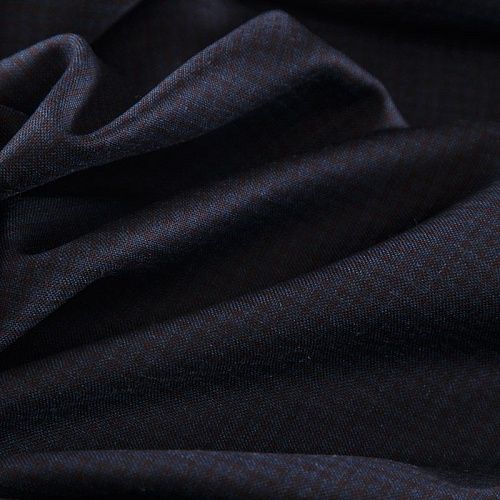 Шерсть костюмная 025-17287 сине-коричневый клетка