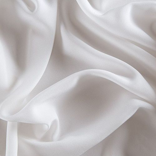Крепдешин шелковый 028-15065 теплый белый однотонный
