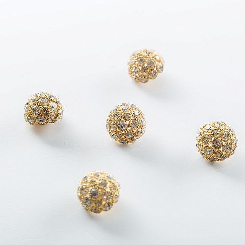 Пуговица декоративная со стразами D-18 мм белый