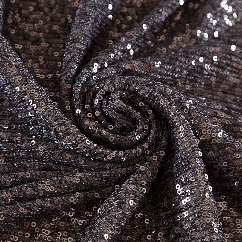 Пайетки на сетке 055-19068 дымчато-серый