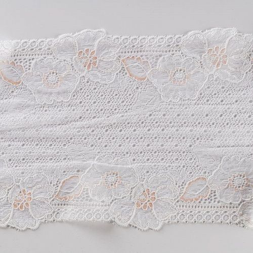 Кружево эластичное 120 мм Ф01-0261 белый