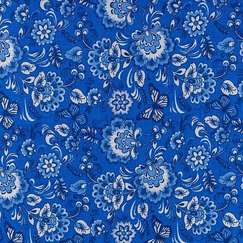 Бязь 007-00688 васильковый принтованный