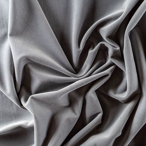 Ткань портьерная бархат h-300 см 09-02-00036 дымчато-серый однотонный