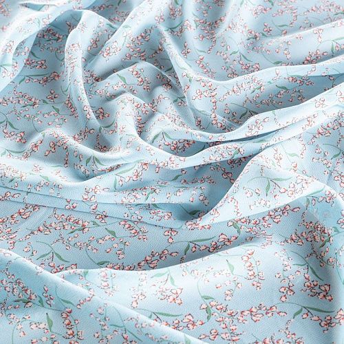 Креп-шифон 027-01446 светло-голубой принтованный