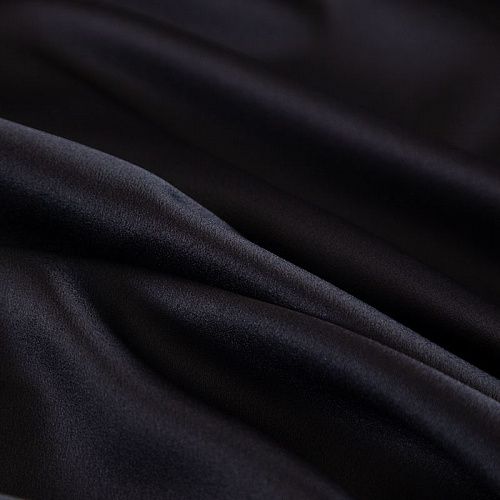 Креп-атлас (кади) 026-16785 черный однотонный