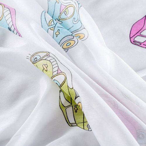 Тюль капрон Т241-01-388 белый принтованный