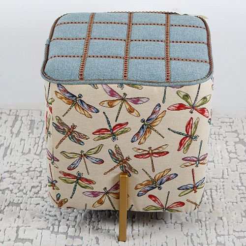 Пуф квадратный 43х43 см H 48 см  гобелен "Стрекозы" 521335