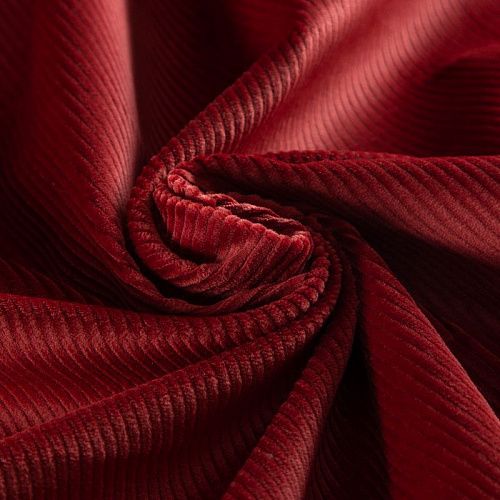 Вельвет стрейч 008-20770 красно-бордовый однотонный