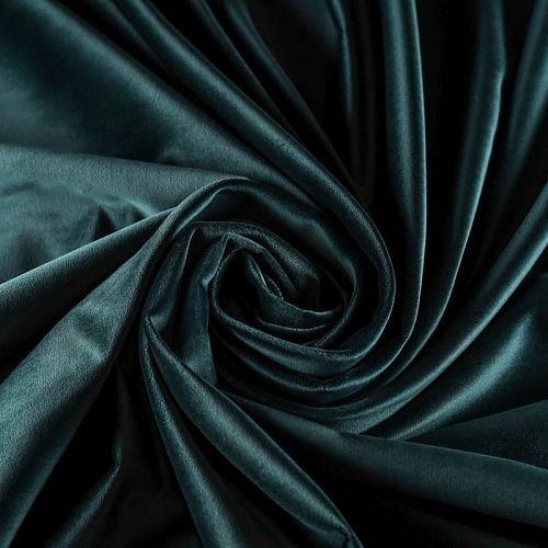 Бархат К32-547 бутылочный зеленый однотонный