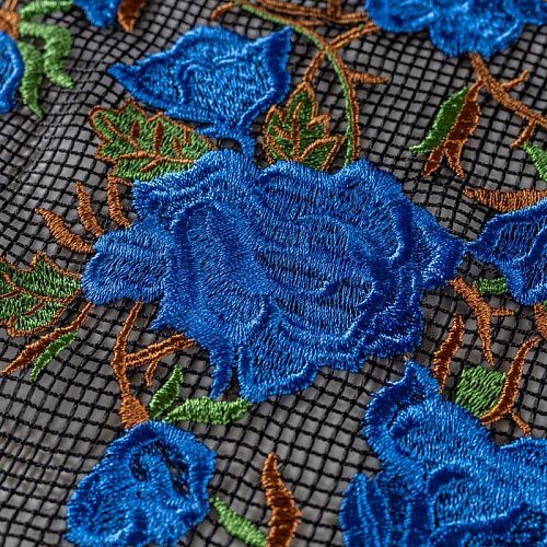 Вышивка на сетке К12-673 черный