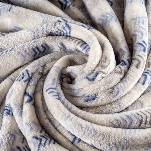 Флис-мех К33-545 белый принтованный