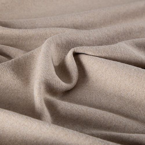 Трикотаж шерстяной вязаный 056-19827 бежевый однотонный