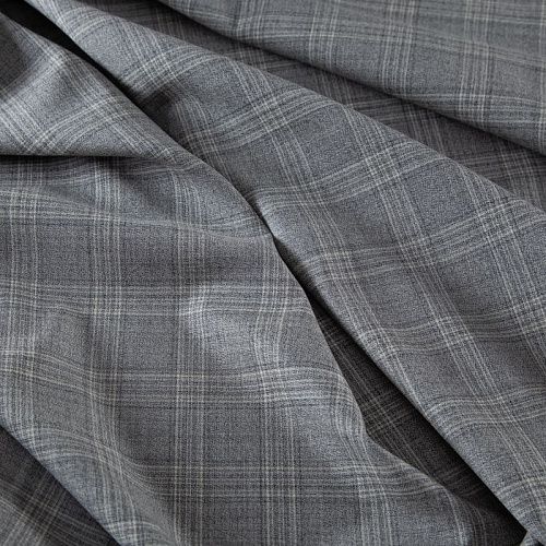 Шерсть костюмная стрейч 025-19942 светло-серый клетка