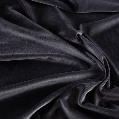 Бархат хлопковый 002-20035 дымчато-серый однотонный