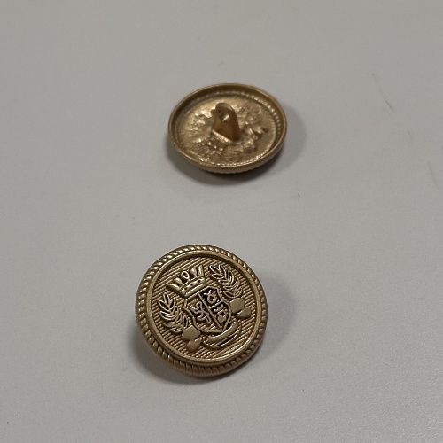 Пуговица на ножке 20 мм металл с гербом под медь 404410