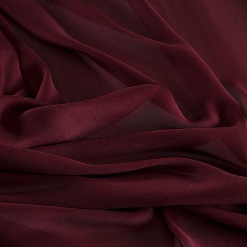 Шифон шелковый 068-17149 коричнево-бордовый