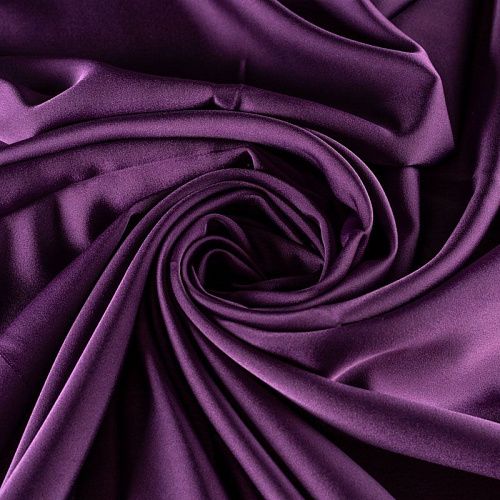 Шелк синтетический стрейч К22-293 баклажановый однотонный