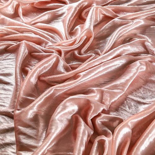 Бархат с люрексом К21-1036 пудровый однотонный