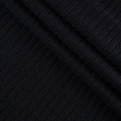 Трикотаж-лапша 056-15618 черный однотонный