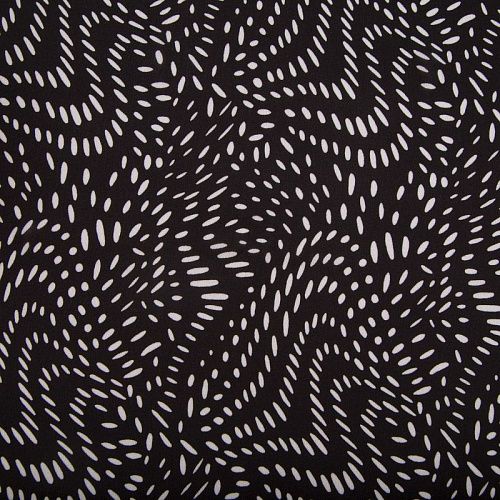 Креп-шифон 027-16219 черный принтованный