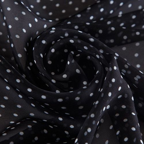 Шифон 068-16538 черный принтованный